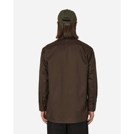 Brand New Work Longsleeve Shirt Dark Brown Fresh Release