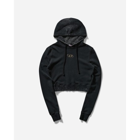 Brand New Women's Faded Cut-Out Metal Logo Hoodie Black In Stock