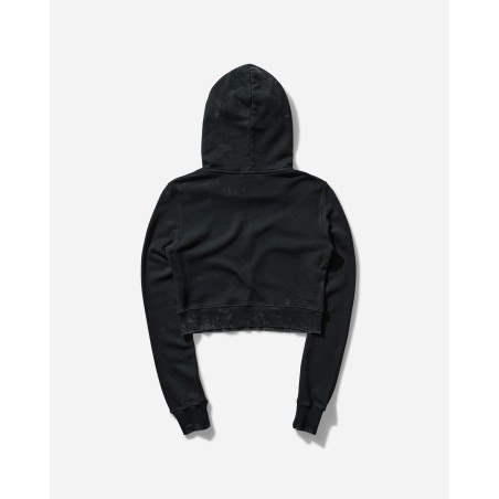 Brand New Women's Faded Cut-Out Metal Logo Hoodie Black In Stock