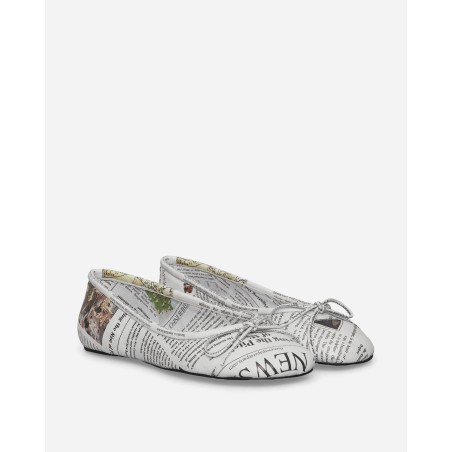 Brand New Women's Newspaper Ballerinas White New Release