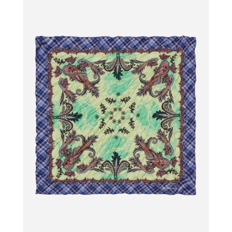 Brand New Printed Silk Bandana Green / Blue Ready for Shipment