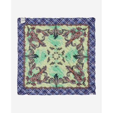 Brand New Printed Silk Bandana Green / Blue Ready for Shipment