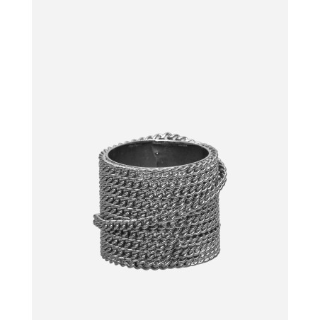 Brand New Stacked Chain Ring Antic Silver Fresh Release