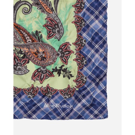 Brand New Printed Silk Bandana Green / Blue Ready for Shipment