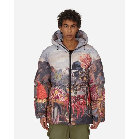 Brand New Botanical Landscape Puffer Jacket Multicolor Available for Immediate Shipping