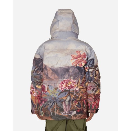 Brand New Botanical Landscape Puffer Jacket Multicolor Available for Immediate Shipping