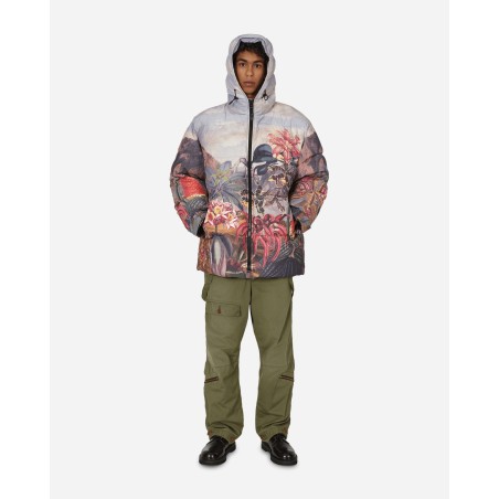 Brand New Botanical Landscape Puffer Jacket Multicolor Available for Immediate Shipping