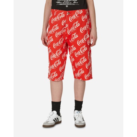 Brand New Coca-Cola Printed Canvas Shorts Red Hot New Item