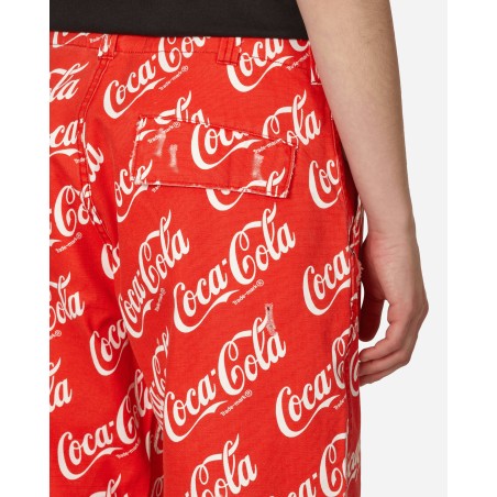 Brand New Coca-Cola Printed Canvas Shorts Red Hot New Item