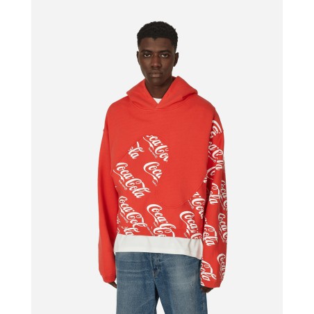 Brand New Coca-Cola Swirl Hooded Sweatshirt Red New Collection