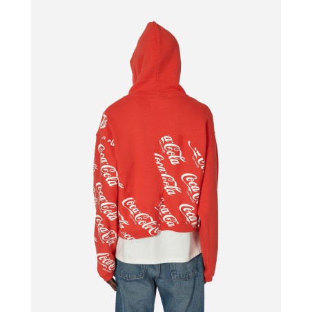 Brand New Coca-Cola Swirl Hooded Sweatshirt Red New Collection