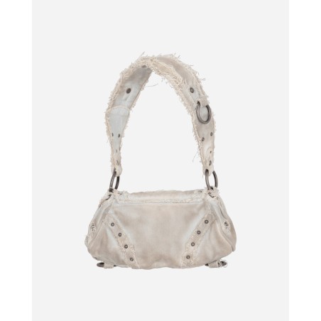 Brand New Distressed Denim Shoulder Bag White