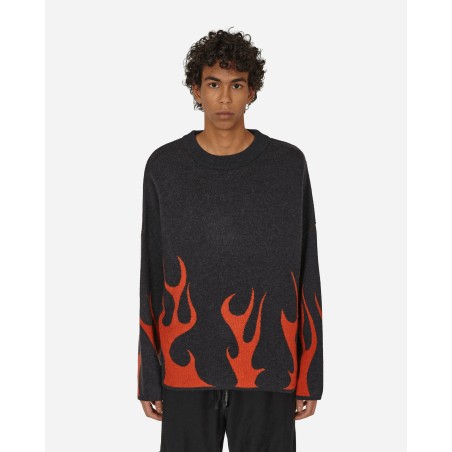 Brand New Merino Flame Knitted Sweater Black / Red