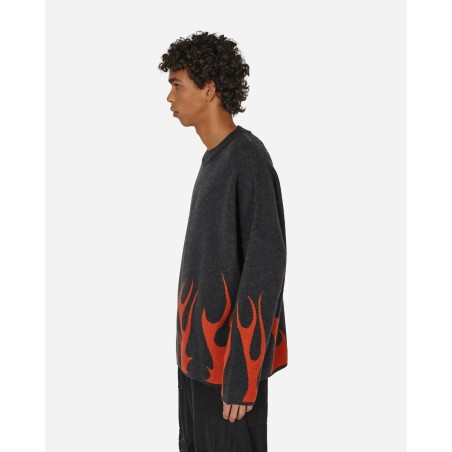 Brand New Merino Flame Knitted Sweater Black / Red