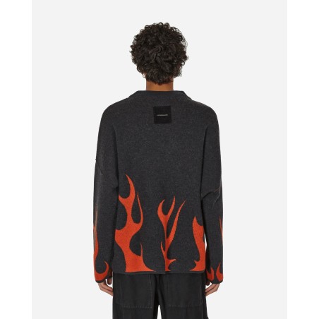 Brand New Merino Flame Knitted Sweater Black / Red