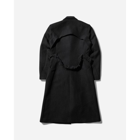 Brand New Women's Ceramic Button Long Coat Black In Stock