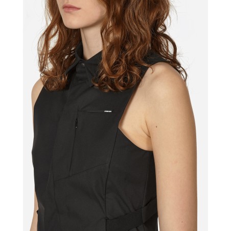 Brand New Collared Sleeveless Shirt Black Available for Immediate Shipping