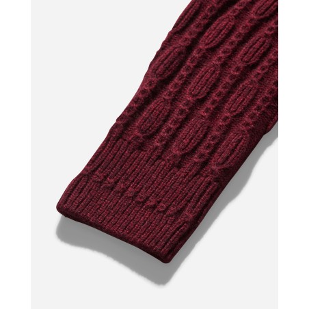 Brand New Women's Troyer Knit Sweater with Gloves Burgundy Available for Immediate Shipping