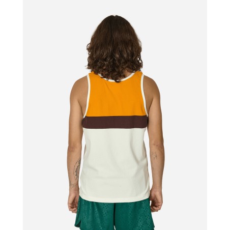 Brand New 80s Rib Tank Top Off White / Orange / Brown