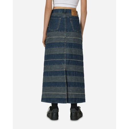 Brand New Scratch Long Denim Skirt Indigo Latest Edition