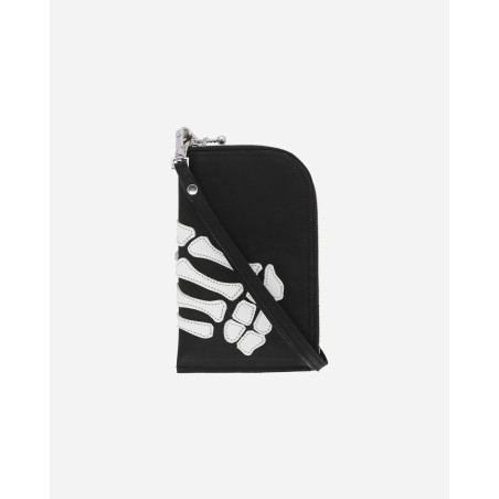 Brand New Thumb-Up Bone Hand Zip Neck Pouch Black Just In