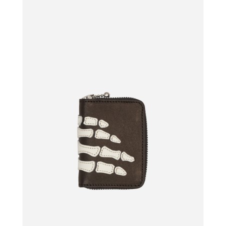 Brand New Thumb-Up Bone Hand Zip Mini Wallet Black In Stock