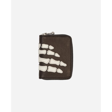 Brand New Thumb-Up Bone Hand Zip Mini Wallet Black In Stock