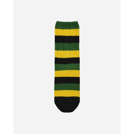 Brand New 56 Yarns Rasta Rainbowy Happy Heel Socks Black / Yellow / Green Just In