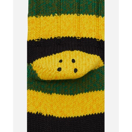 Brand New 56 Yarns Rasta Rainbowy Happy Heel Socks Black / Yellow / Green Just In