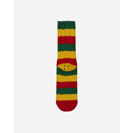 Brand New 56 Yarns Rasta Rainbowy Happy Heel Socks Red / Yellow / Green In Stock