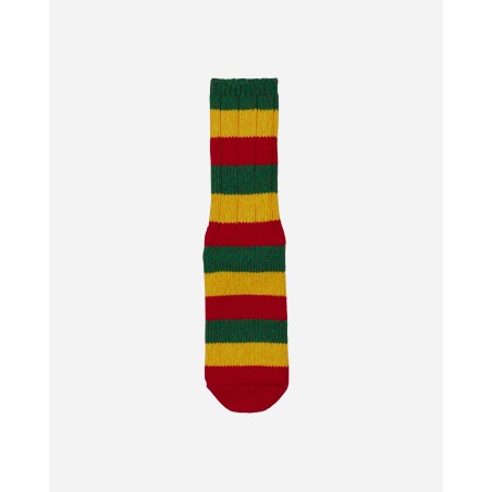 Brand New 56 Yarns Rasta Rainbowy Happy Heel Socks Red / Yellow / Green In Stock