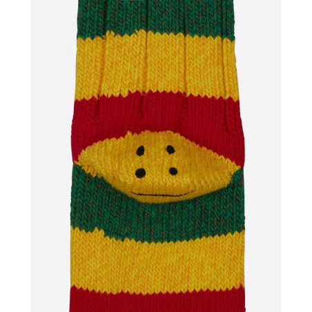 Brand New 56 Yarns Rasta Rainbowy Happy Heel Socks Red / Yellow / Green In Stock