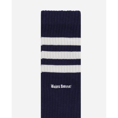 Brand New Wales Bonner Socks Wonder White / Collegiate Navy New Stock