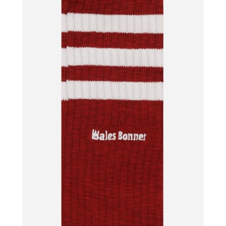 Brand New Wales Bonner Socks Wonder White / Burgundy Just In