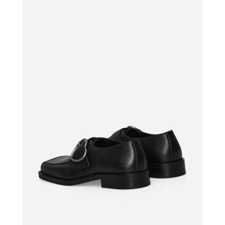 Brand New Women's Square Toe Buckle Loafers Black Just In