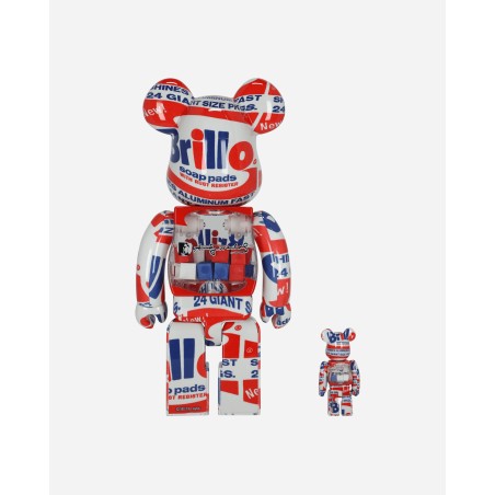 Brand New 100% + 400% Andy Warhol Brillo Be@rbrick Multicolor On Hand Now