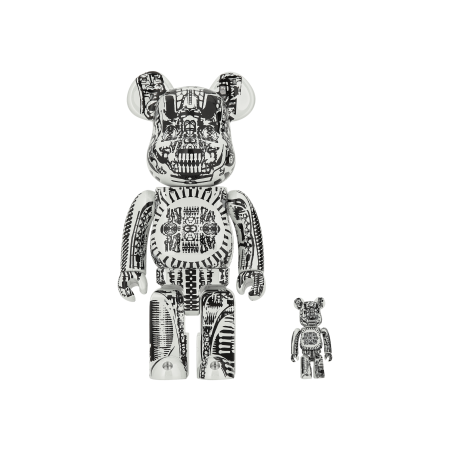 Brand New 100% + 400% H.R. Giger Chrome Version Be@rbrick White Just In