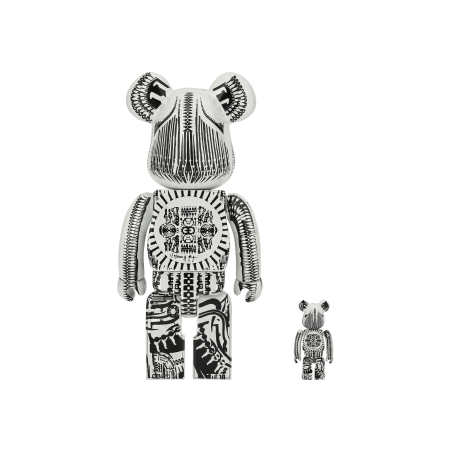 Brand New 100% + 400% H.R. Giger Chrome Version Be@rbrick White Just In