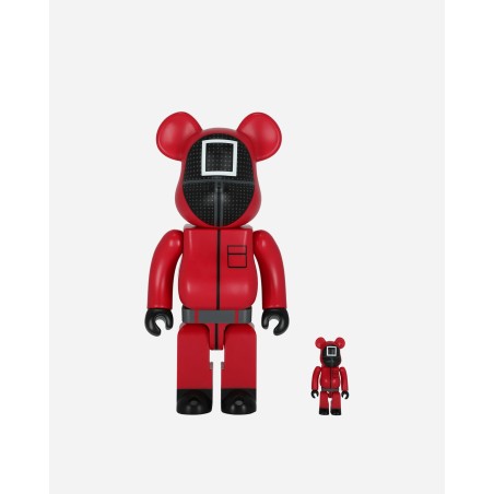 Brand New 100% + 400% Squid Game Guard Square Be@rbrick Multicolor Fresh Release