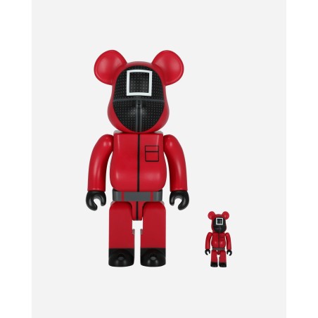 Brand New 100% + 400% Squid Game Guard Square Be@rbrick Multicolor Fresh Release