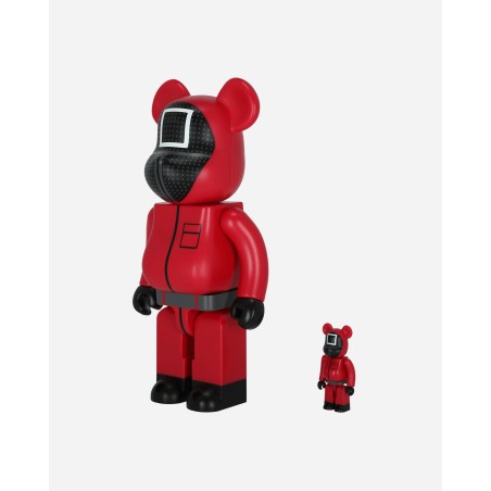 Brand New 100% + 400% Squid Game Guard Square Be@rbrick Multicolor Fresh Release