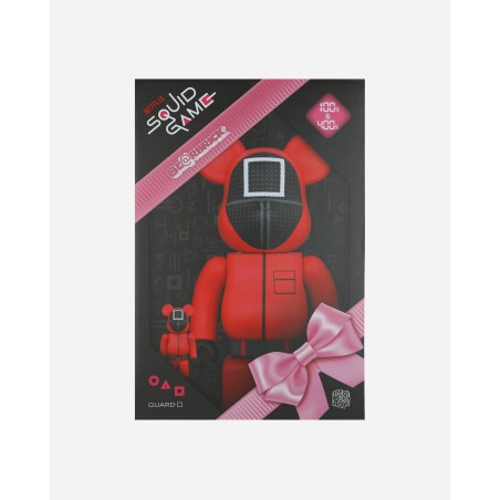 Brand New 100% + 400% Squid Game Guard Square Be@rbrick Multicolor Fresh Release