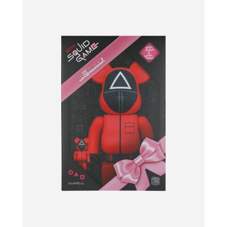 Brand New 100% + 400% Squid Game Guard Triangle Be@rbrick Multicolor Limited Stock