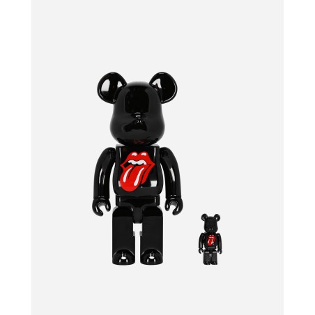 Brand New 100% + 400% The Rolling Stones Lips & Tongue Be@rbrick Black Hot New Item