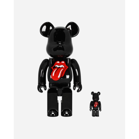 Brand New 100% + 400% The Rolling Stones Lips & Tongue Be@rbrick Black Hot New Item