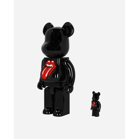 Brand New 100% + 400% The Rolling Stones Lips & Tongue Be@rbrick Black Hot New Item