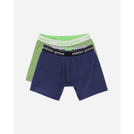 Brand New Wordmark Hemp Boxers Chlorophyll / Navy Hot New Item