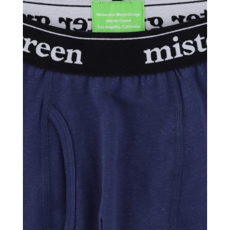 Brand New Wordmark Hemp Boxers Chlorophyll / Navy Hot New Item