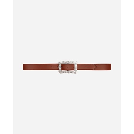 Brand New Papillon Square Buckle Belt Brown Ready for Shipment