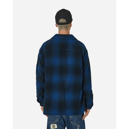 Brand New Wool Hombre Check Longsleeve Shirt Blue New Collection